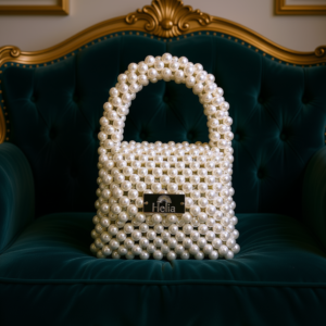 Handmade pearl bea bag Helia 01